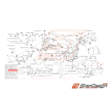 Collier Durite Échangeur Origine Subaru GT 93-00 WRX 01-10 STI 01-19 BRZ 13-19 Forester Turbo 97-02/05-0733035