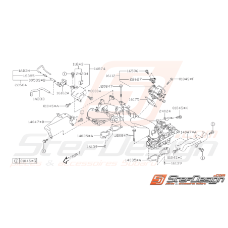 Schéma Système Collecteur d'Admission Origine Subaru STI 2008-201433043
