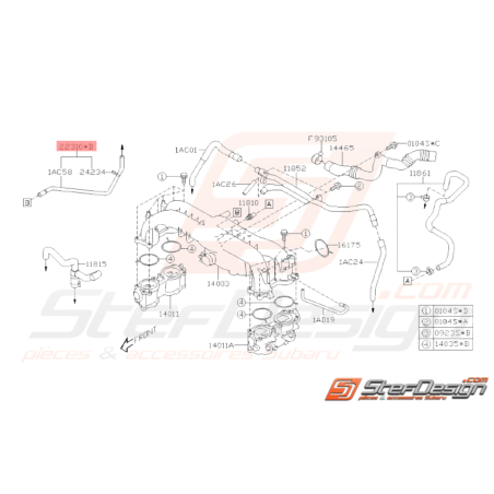 Ensemble Durite Dépression Origine Subaru WRX 2008 - 201033061