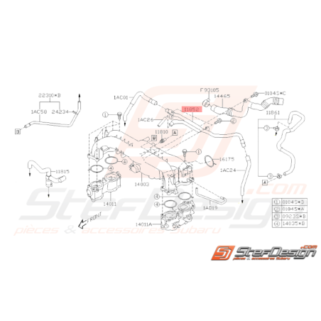 Tuyau PCV Origine Subaru WRX 2008 - 201033068