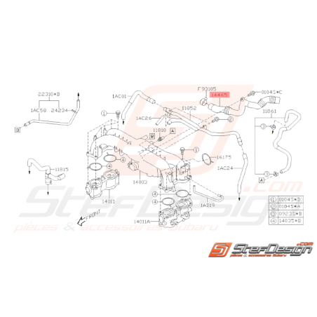 Tuyau Dérivation d'Air Origine Subaru WRX 2008 - 201033069