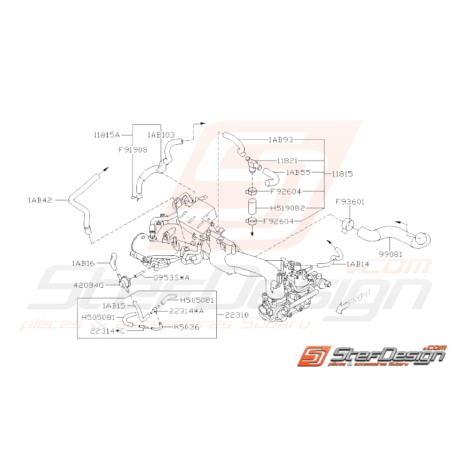 Schéma Durites PCV Origine Subaru STI 2008 - 201433085