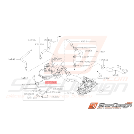 Durite de sortie de valve-purge Origine Subaru WRX 01-07 STI 01-1433102