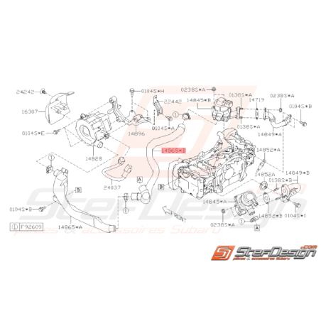 Durite d'aspiration d'air Origine Subaru WRX STI 2008 - 201033133