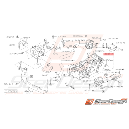 Tuyau Complet Aspiration d'Air Origine Subaru WRX 2008 - 201033141