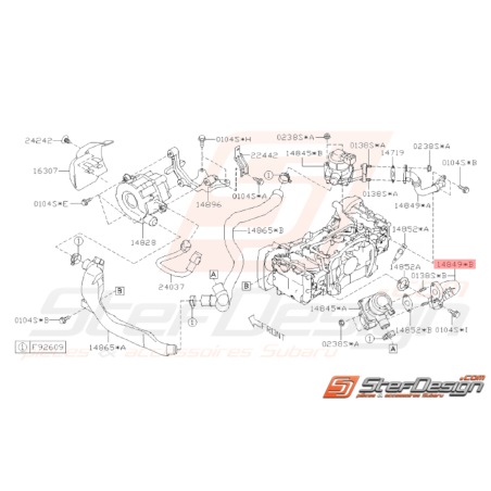 Tuyau Complet Aspiration d'Air Origine Subaru WRX 2008 - 201033143