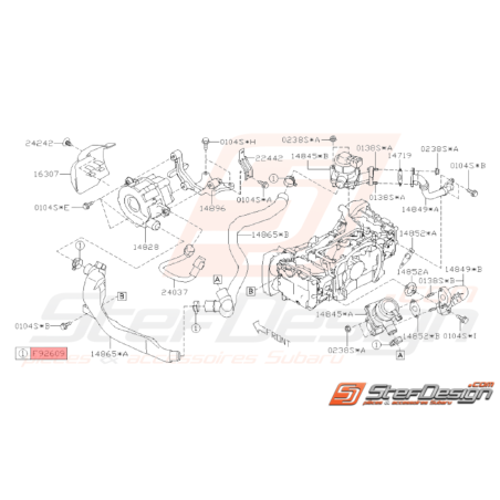 Attache de Tuyau Origine Subaru WRX STI 2008 - 201433148