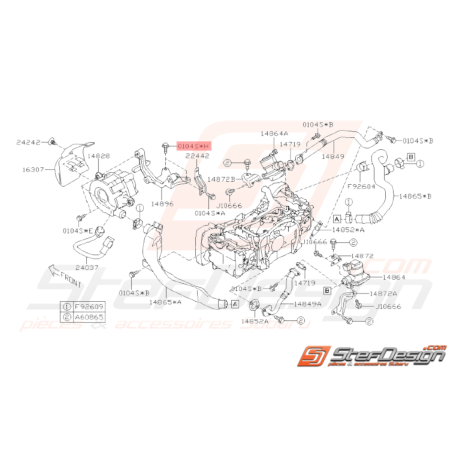 Vis Origine Subaru WRX STI 2008-2014 FORESTER Turbo 2006-200733155