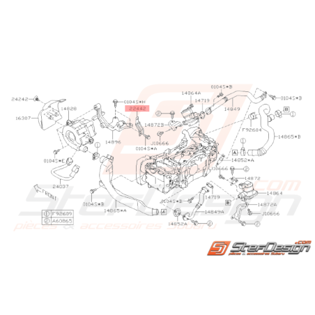 Fixation Faisceau Batterie Origine Subaru WRX STI 2008 - 201433156