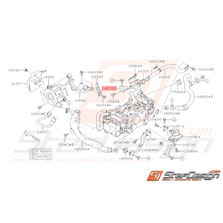 Support Soupape Aspiration d'Air Origine Subaru WRX 06-07 STI 06-1433157