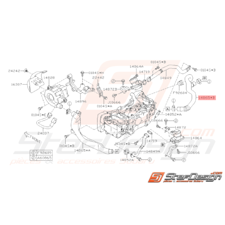 Durite d'Aspiration d'Air Origine Subaru STI 2008 - 201433160