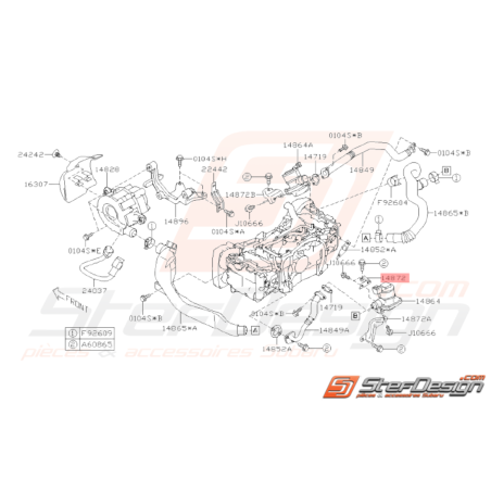 Support Soupape Aspiration d'Air Origine Subaru WRX 06-07 STI 06-1433161