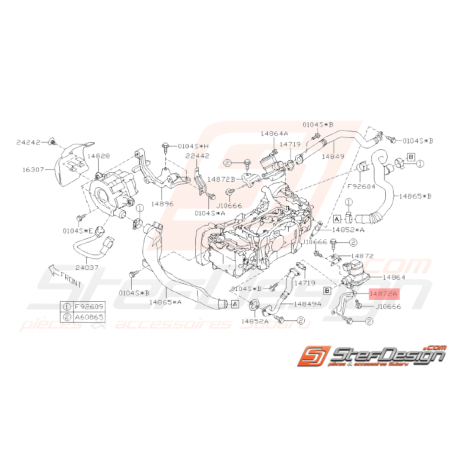 Support Soupape Aspiration d'Air Origine Subaru WRX 06-07 STI 06-1433163