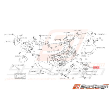 Vanne d'injection d'air secondaire Origine Subaru WRX 06-07 STI 06-1433164