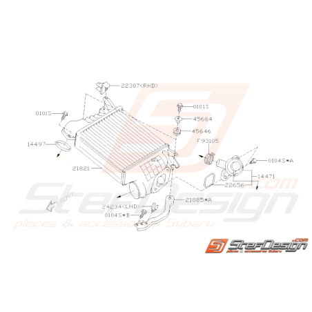 Schéma Échangeur Origine Subaru WRX 2008 - 201033169