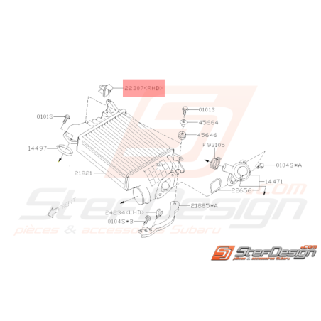 Support Durite Dépression Droit Origine Subaru WRX 2008 - 201033170