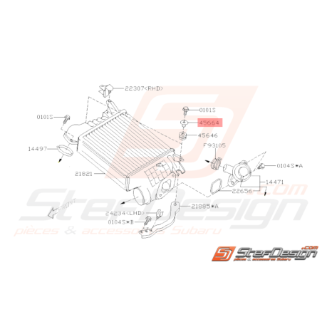 Entretoise de vis d'échangeur Origine Subaru GT WRX STI XV LEVORG FORESTER33204