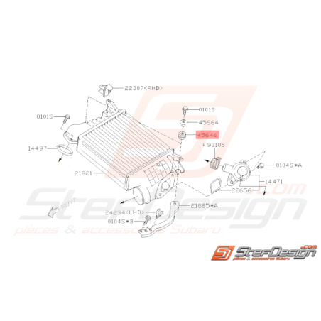 Silent bloc support échangeur Origine Subaru GT 93-98 WRX STI 01-1433205