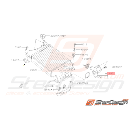 Soupape dérivation d'air Origine Subaru WRX 2008 - 201033209