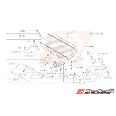 Schéma Échangeur Origine Subaru STI 2008 - 201433211