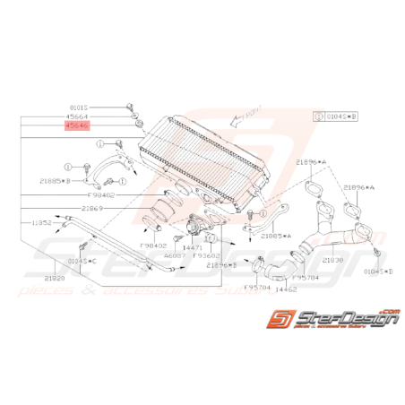 Silent bloc support échangeur Origine Subaru GT 93-00 WRX 01-10 STI 01-19 Forester Turbo 97-02/05-0733213