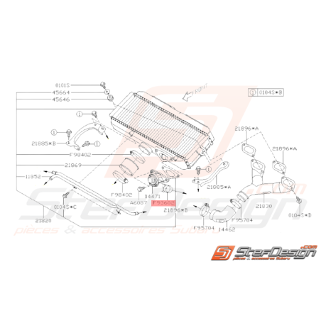 Attache Tuyau Origine Subaru WRX 2001 - 2007 STI 2001 - 201933221