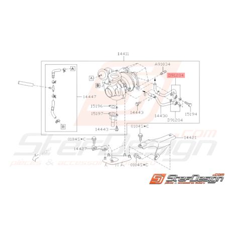 Rondelle Cuivre Vis d'arrivée turbo et Sonde de température Origine Subaru33228