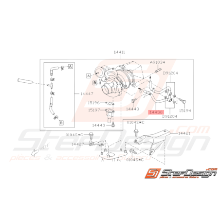 Durite Complet Turbo Origine Subaru WRX 2008 - 201033229