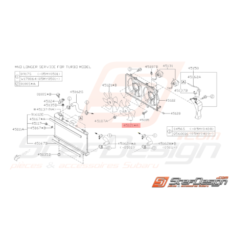 Hélice radiateur SUBARU WRX STI 01-07 Forester 03-0533249