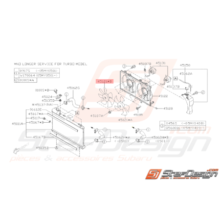 Hélice de climatisation WRX STI 2001-2007 Forester 2003-200533250