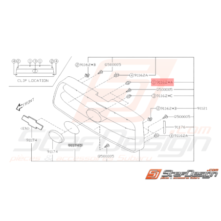 Clips de calandre pour subaru forester SF533252