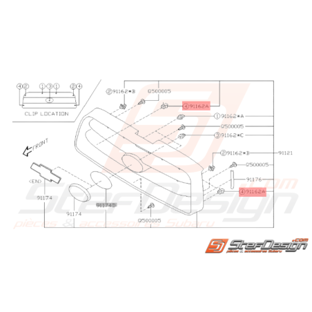 Clips calandre forester33255