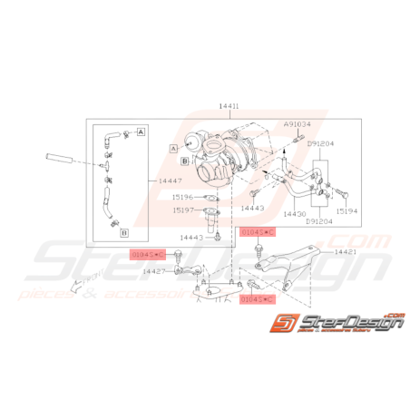 Vis Support d'alternateur et Turbo Subaru GT 94-00 WRX STI 01-14 BRZ 13 FORESTER 97-02/05-0733257
