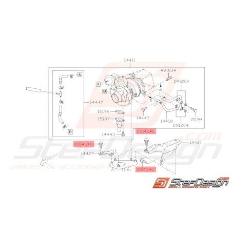 Vis Support d'alternateur et Turbo Subaru GT 94-00 WRX STI 01-14 BRZ 1333257