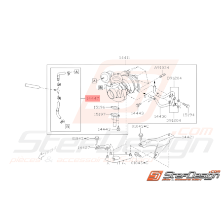 Kit durite turbo/solénoïde Origine Subaru WRX 2008 - 201033259