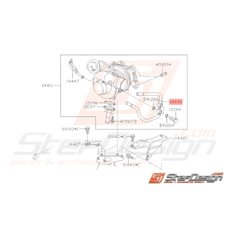 Durite Refroidissement Turbo Origine Subaru STI 2006 - 201433265