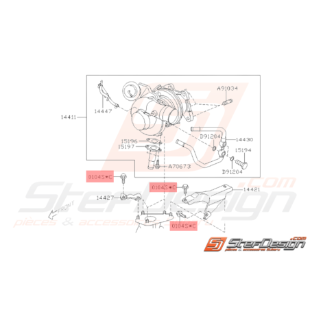 Vis Support d'alternateur et Turbo Subaru GT 94-00 WRX STI 01-14 BRZ 13 FORESTER 97-02/05-0733268