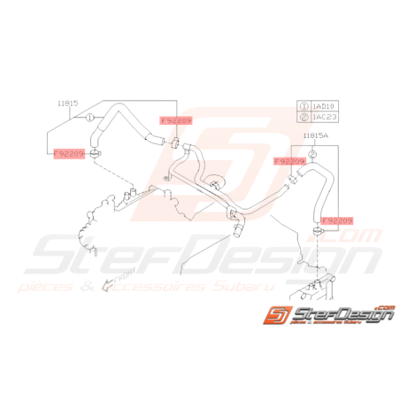 Collier durite d'eau Origine Subaru GT 93-00 WRX 06-10 STI 01-19 FORESTER 97-02/05-12 BRZ 13-1933273