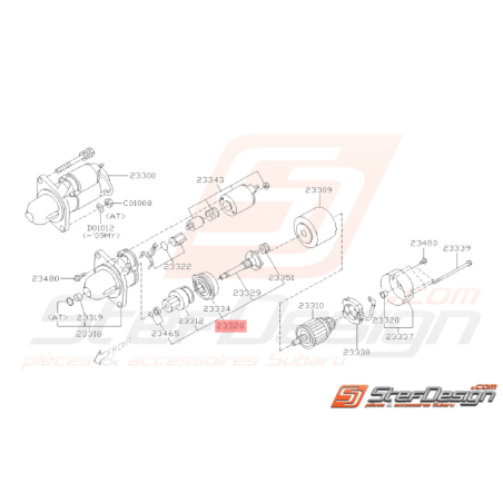 Ensemble Axe de Démarreur Origine Subaru WRX 08-10 FORESTER 05-0733422
