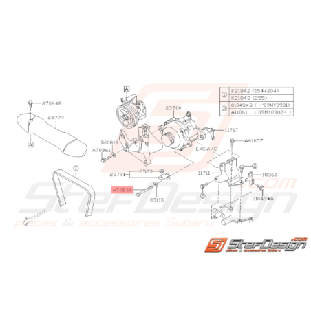 Axe d'alternateur Origine Subaru GT 93-00 WRX STI 01-14 FORESTER 97-02/05-0733465