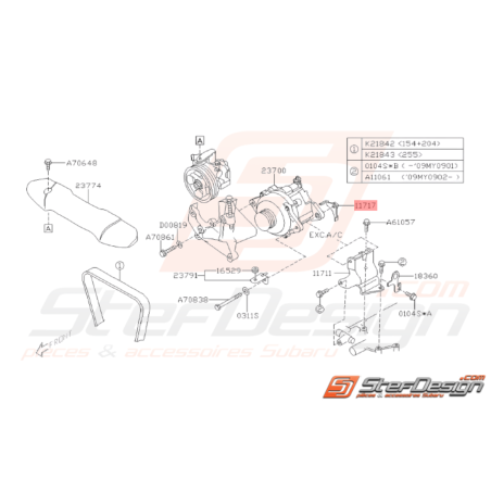 Support d'Alternateur Origine Subaru GT 93-00 WRX STI 01-14 FORESTER 97-02/05-0733468