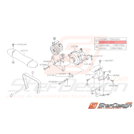 Courroie d'alternateur Origine Subaru WRX 03 - 10 STI 03 - 0733471