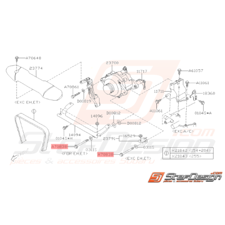 Axe d'alternateur Origine Subaru GT 93-00 WRX STI 01-14 FORESTER 97-02/05-0733500