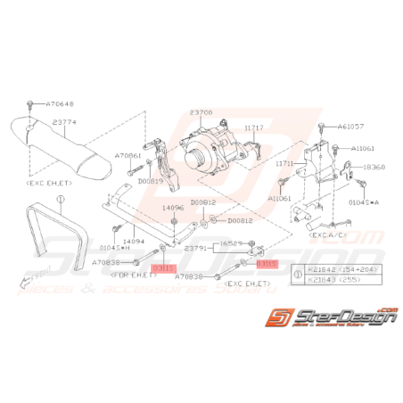 Rondelle Origine Subaru WRX STI 2001 - 201433501