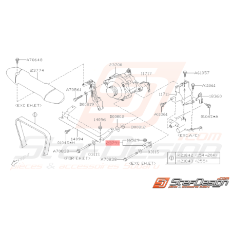 Support Origine Subaru WRX STI 2001 - 201433502