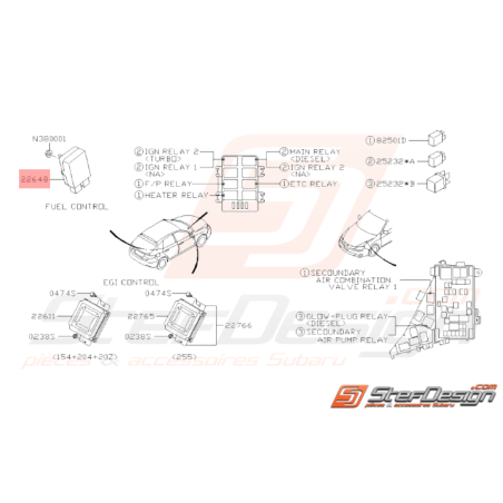 Boîtier Contrôle Pompe à Essence Origine Subaru WRX STI 08 - 1433516