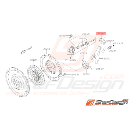 Cache poussière de fourchette d'embrayage Subaru WRX 06 - 1033537