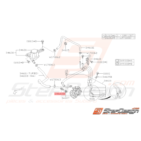 Boulon pompe de direction Subaru GT 97-00 WRX STI 01-1433577