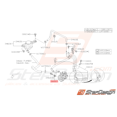 Joint pompe direction assistée SUBARU GT 97-00 WRX STI 01-1433578