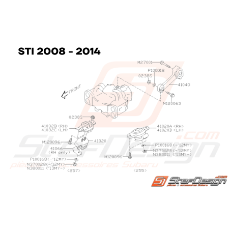 Schéma Support Moteur Avant Origine Subaru WRX STI 2008 - 201433600